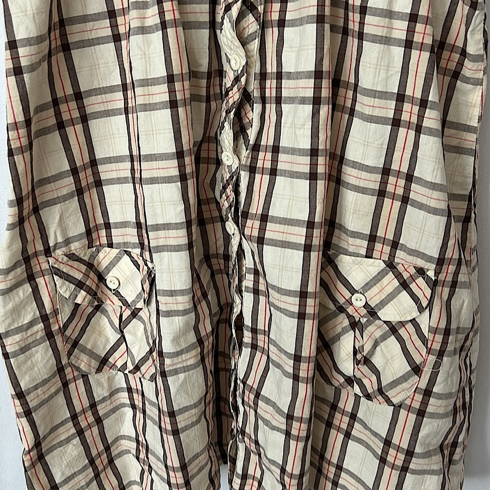 L.e.i. Sundresses by Taylor Swift Cream Checkered Short Sleeve Dress **Size L** - Picture 4 of 8